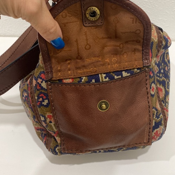 ❤️‍🔥HOST PICK❤️‍🔥FOSSIL Long Live VTG Adrina Brown Floral Tapestry Leather Bag - Picture 6 of 14